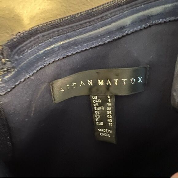 Aidan Mattox Blue Sequin Off the Shoulder Dress Gown Long 6 - Picture 6 of 15